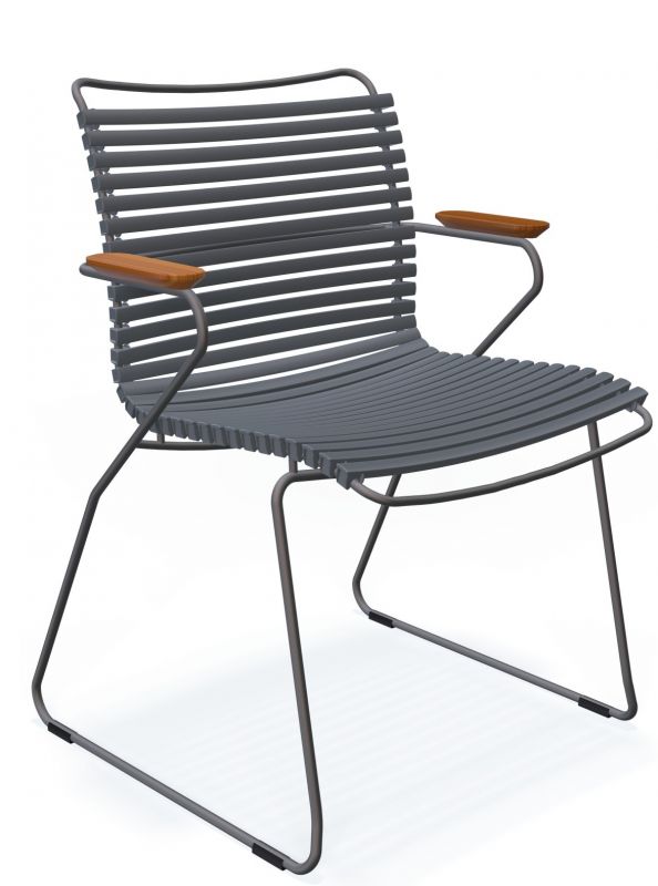 Click Dining Stuhl mit Armlehne Outdoor Houe Dunkelgrau